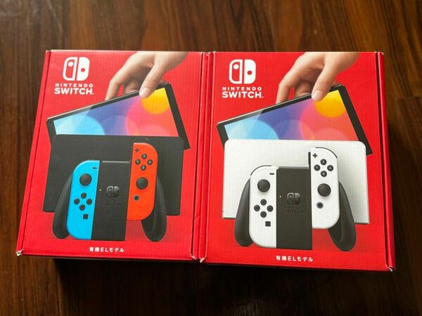 2台セットセット Nintendo Switch 有機ELモデル ネオンブルー ネオンレッド、ホワイト