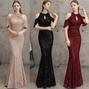 LRM150★上品新入荷 　ウエディングドレス演奏会 発表会 パーティー 　結婚式 ステージ 撮影 イベントワンピース ロング ドレス