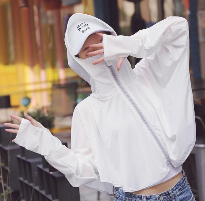 ★5色　レディース　サンシェード UVカット パーカー ウインドブレーカー 長袖