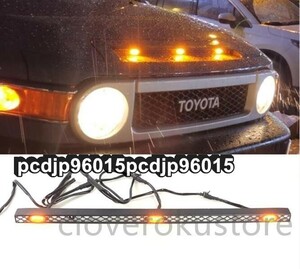  new goods exterior custom FJ Cruiser GSJ15W type front bonnet engine hood 3 light LEDlai playing cards dress up grill garnish 