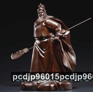 人気美品☆木彫仏像 極上品 仏教工芸 精密細工 関羽像 精密彫刻 仏師で仕上げ品 武財神 三国志