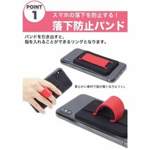 スマホ スタンド カード入れ リング スマホスタンド スマホリング 落下防止 カード入れ 背面ポケット ハンドストラップ 【ネイビー】_画像4