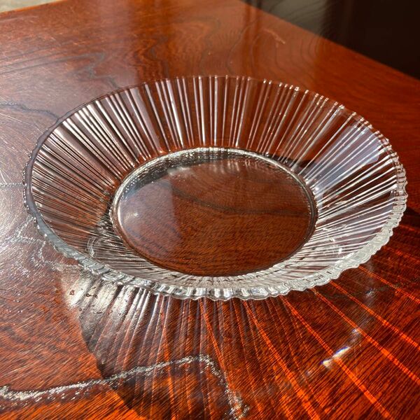 昭和レトロ ガラス食器 ガラスプレート 5枚組 美品 大皿
