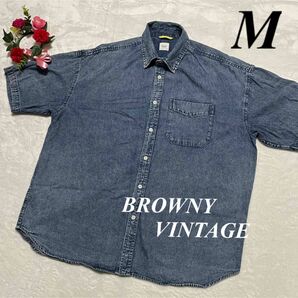 ブラウニービンテージ BROWNY VINTAGE ◆ デニムシャツ　半袖　M 即発送