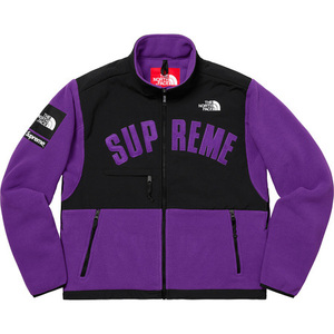 即決 supreme 19ss north face arc logo fleece jacket purple S