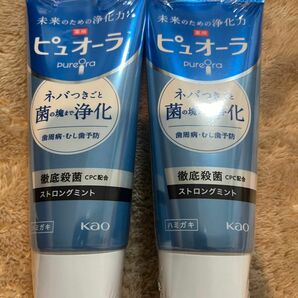 ピュオーラ　歯磨き粉　ストロングミント　2本115g 薬用ハミガキ 歯周病予防