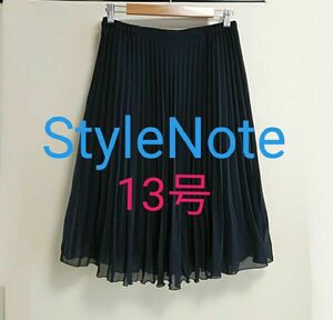 STYLENOTE　黒の涼しげプリーツスカート　大きなサイズ　13号