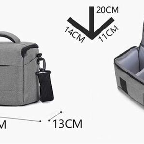 グレー 灰色 写真 旅行 カメラバッグ 一眼レフ 収納バッグ グレー 厚手 仕切り 収納の画像6