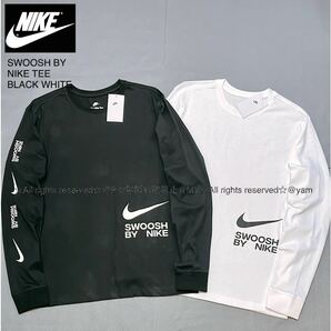 新品 ナイキ SWOOSH BY NIKE T-shirt スウッシュ 長袖Tシャツ ロンT ブラック&ホワイト 黒 白 ［ XLサイズ ］ 2枚セットの画像1