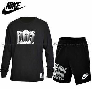 新品 NIKE ナイキ FORCE 上下セット ロンT ショートパンツ Tシャツ ロングスリーブTシャツ［ Lサイズ ］