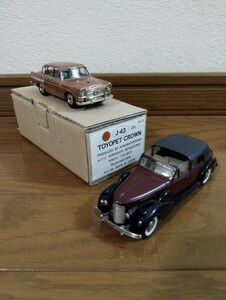 【ジャンク品】　川端企画　1/43　TOYOPET　CROWN　J-43　No.10　アンチモニー　日本製　REXTOYS　キャデラックV16　ポルトガル製