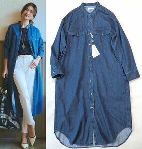 ■23区DENIM大きいサイズ44今季新作ライトダンガリーシャツワンピース27,500円■