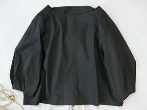 ■23区大きいサイズ46ハイカウントウェザーストレッチボートネックブラウス黒19,030円■