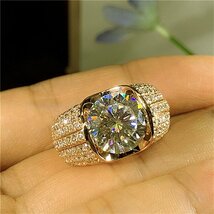 華奢★絶賛販売中！5ct ダイヤモンド指輪 メンズ リング 男性へ アクセサリー キラキラ 豪華 希少 14号~30号調節可 ３色選択/1点_画像9