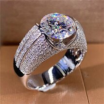 華奢★絶賛販売中！5ct ダイヤモンド指輪 メンズ リング 男性へ アクセサリー キラキラ 豪華 希少 14号~30号調節可 ３色選択/1点_画像4