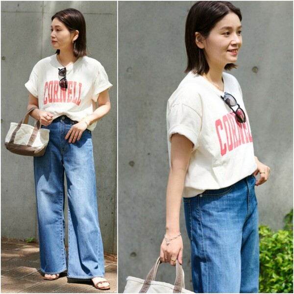 2022SS★美品★JOURNALSTANDARD カレッジロゴTシャツ 定価5,500円 ホワイト 春 夏 ジャーナルスタンダード