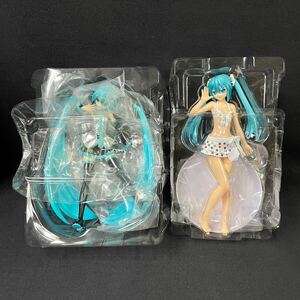 未使用「初音ミクフィギュア 2体セット」セガ SPM スーパープレミアムフィギュア Project DIVA X HD/みずたまビキニ 水着