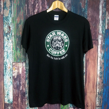 送込　STARWARS　COFFEE　半袖Tシャツ　黒色　XLサイズ _画像1