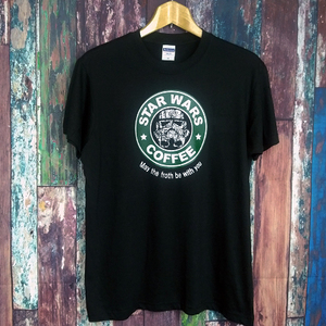 送込　STARWARS　COFFEE　半袖Tシャツ　黒色　XLサイズ 