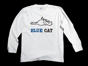 送込　BLUE CAT RECORDS　ロンT　長袖Tシャツ　白 Lサイズ