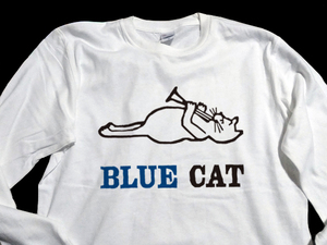 送込　BLUE CAT RECORDS　ロンT　長袖Tシャツ　白 XLサイズ