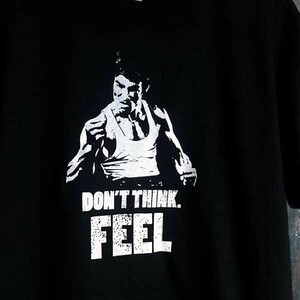 送込　ブルースリー　Don’t think FEEL　李小龍　半袖Tシャツ　黒　2XLサイズ