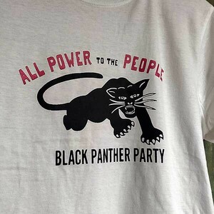 送込　ブラックパンサー党　BPP　半袖Tシャツ　白　Lサイズ