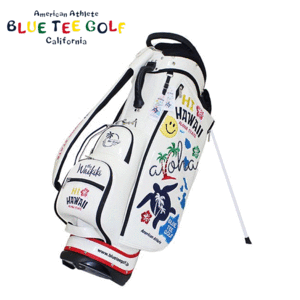 BLUE TEE GOLF HI HAWAII エナメル スタンド式 キャディバッグ 9型 BTG-CB021 【ブルーティーゴルフ】【ホワイト】【CaddyBag】