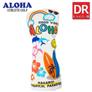 ALOHA ドライバー用 ヘッドカバー【アロハ】【ALH-DC】【DR】【1W】【Driver】【ホワイト】【HeadCover】