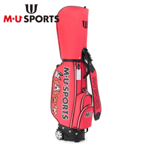 M・U SPORTS アップリケモチーフ ローリングソール キャディバッグ 703J2106【MUスポーツ】【8.5型】【ピンク】【CaddyBag】