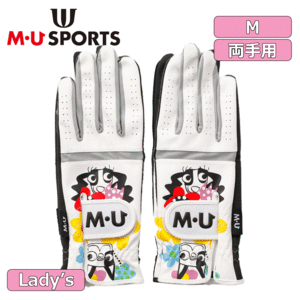 【レディース】M・U SPORTS 両手グローブ 703Q1806【MUスポーツ】【ホワイト】【Mサイズ】【GolfGlove】