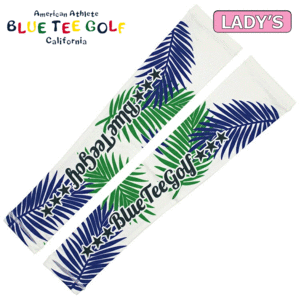 BLUE TEE GOLF パームプリント柄 アームカバー BTG-AC020【ブルーティーゴルフ】【日焼け防止】【White/Green】【GolfWear