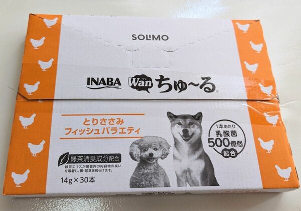 SOLIMO ちゅ~る犬用おやつ とりささみ フィッシュバラエティ14g×30本