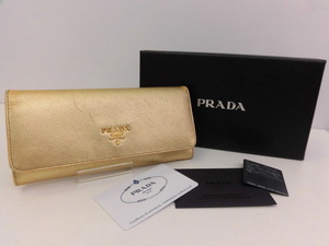 PRADA プラダ サフィアーノ 長財布 ゴールド 1M1132 ★●P