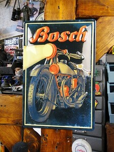世界のオートバイ　3Dメタルサイン　（ボッシュ）　アメリカン雑貨　アメリカ雑貨