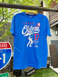 MLB　ロサンゼルス　ドジャース　大谷翔平　公式Tシャツ　（Dogers Blue/Script）（Mサイズ）　MLBオフィシャルグッズ　■　アメリカン雑貨