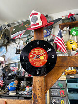 ハワイアン　レコードクロック（レッド） ■ アメリカン雑貨 アメリカ雑貨 壁掛時計 掛時計_画像5