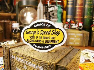 アメリカン　アドバタイジング　ステッカー　Sサイズ　（No.28/George's Speed Shop）　アメリカン雑貨　アメリカ雑貨　