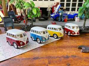 ファニーワーゲンBus　ダイキャストMinicaー（4 vehicleset） ■ アメリカン雑貨 アメリカ雑貨