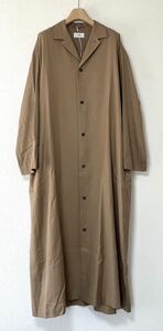 ATON 新品未使用 シルク ロングコート キャメル 02 38 定価143,000円 SILK 100% ユニセックス オーバーサイズ NIDOM_SILK 