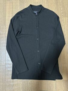 regulation yohji yamamoto men black wool shirt cardigan tops Yohji Yamamoto pool Homme 