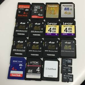 ◆SDカード microSD 4GB 18枚セット マイクロ SanDisk Extreme UItra Ⅱ TOSHIBA Panasonic Lexar TDK Softbank　【24/0412/0