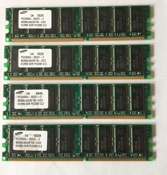 ①メモリ DDR 512MB 4枚 SAMSUNGチップ