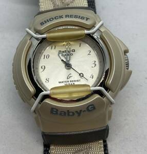 269-0530 CASIO Baby-G 腕時計 ナイロンベルトホワイト×グレー 電池切れ 動作未確認