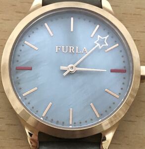 285-0066 FURLA Furla lady's wristwatch leather belt quartz gray 44749-4251119507 flat battery operation not yet verification 