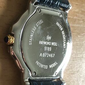 290-0838 RAYMOND WEIL メンズ レディース 腕時計 革ベルト クオーツ 青 ブルー 9198 A072467 Parsifal 電池切れ 動作未確認の画像7