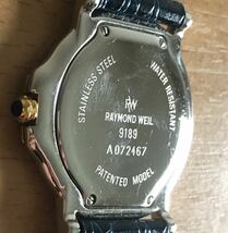 290-0838 RAYMOND WEIL メンズ　レディース　腕時計　革ベルト　クオーツ　青　ブルー　9198 A072467 Parsifal 電池切れ　動作未確認_画像7