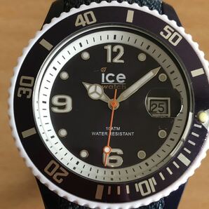 277-0480 ice watch アイスウォッチ メンズ腕時計 革ベルト クオーツ DE.DBE.U.J.13 電池切れ 動作未確認の画像1