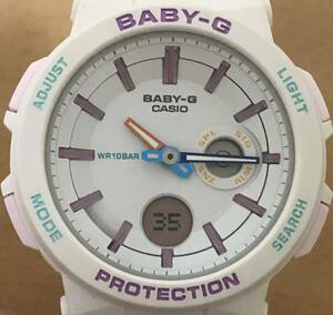 285-0445 CASIO カシオ Baby-G レディース腕時計　ラバー　クオーツ　白　ホワイト　LOVE THE SEA AND THE EARTH 2019 BA-255WLP 稼働品