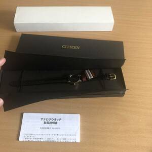 277-0726 CITIZEN シチズン　Q&Q キューアンドキュー　レディース腕時計　革ベルト　クオーツ　黒　ブラック　2035 電池切れ　動作未確認